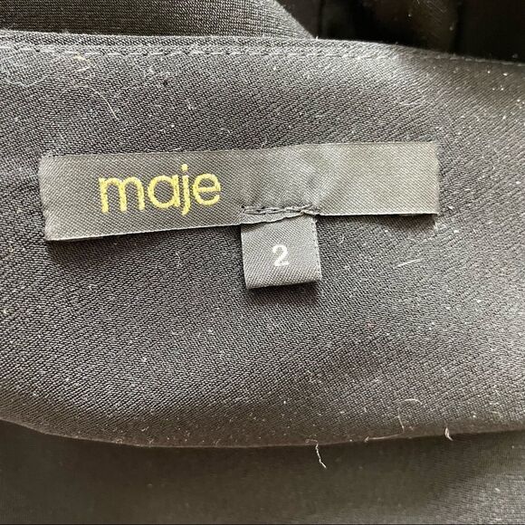 Maje Structured Peplum Dress Black 2 - Picture 11 of 13